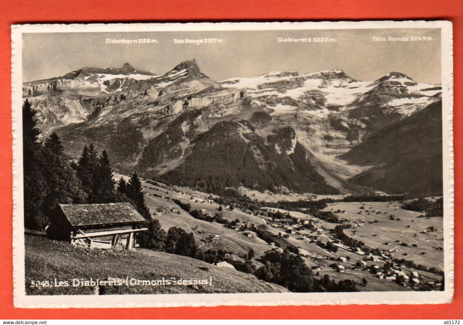 ZUI-29r Les Diablerets  Vus Des Ormonts-dessus. Visa ACF 1939. Soc.Graph. 5045 - Ormont-Dessus 