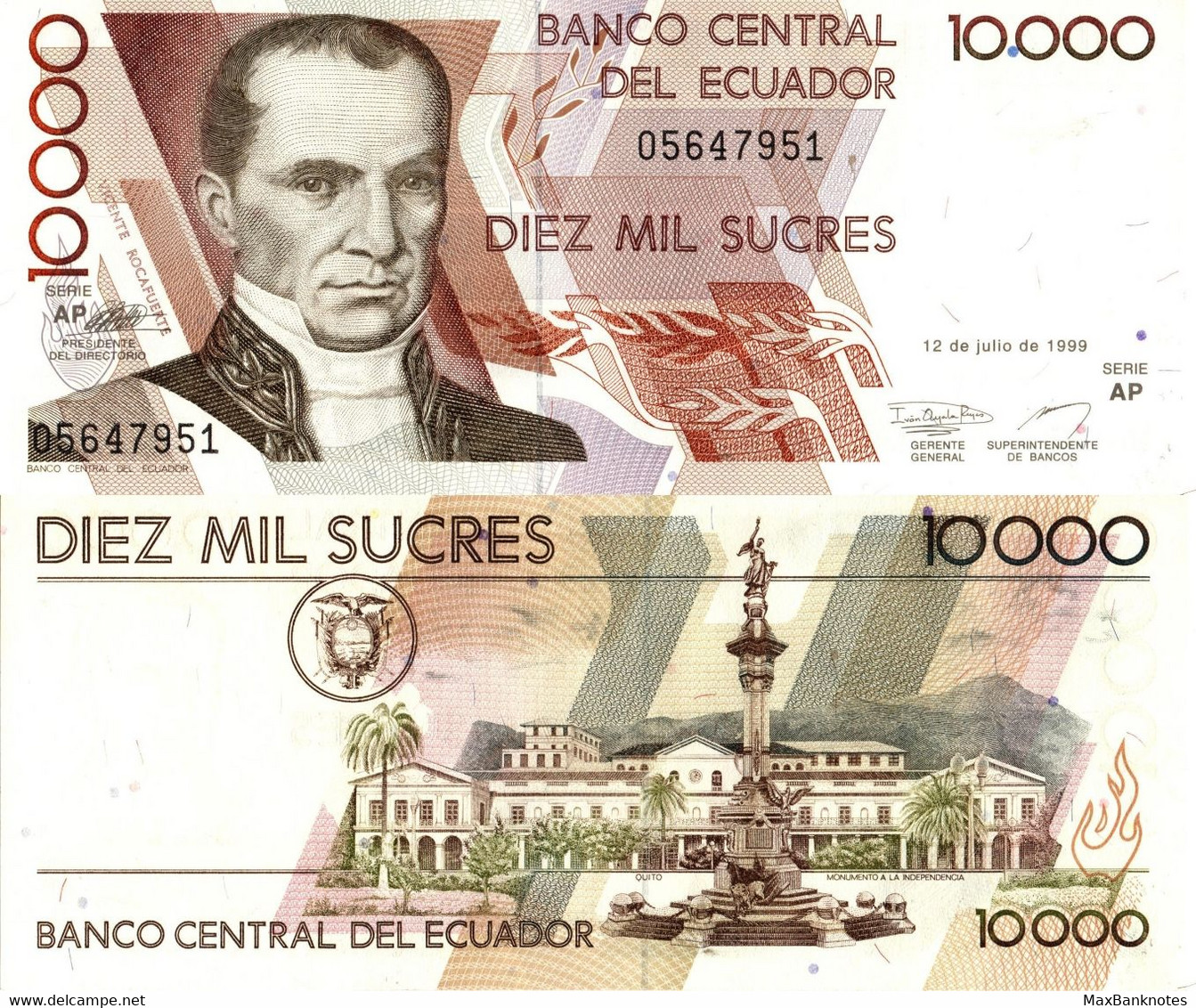 Ecuador / 10.000 Sucres / 1999 / P-127(e) / UNC - Equateur