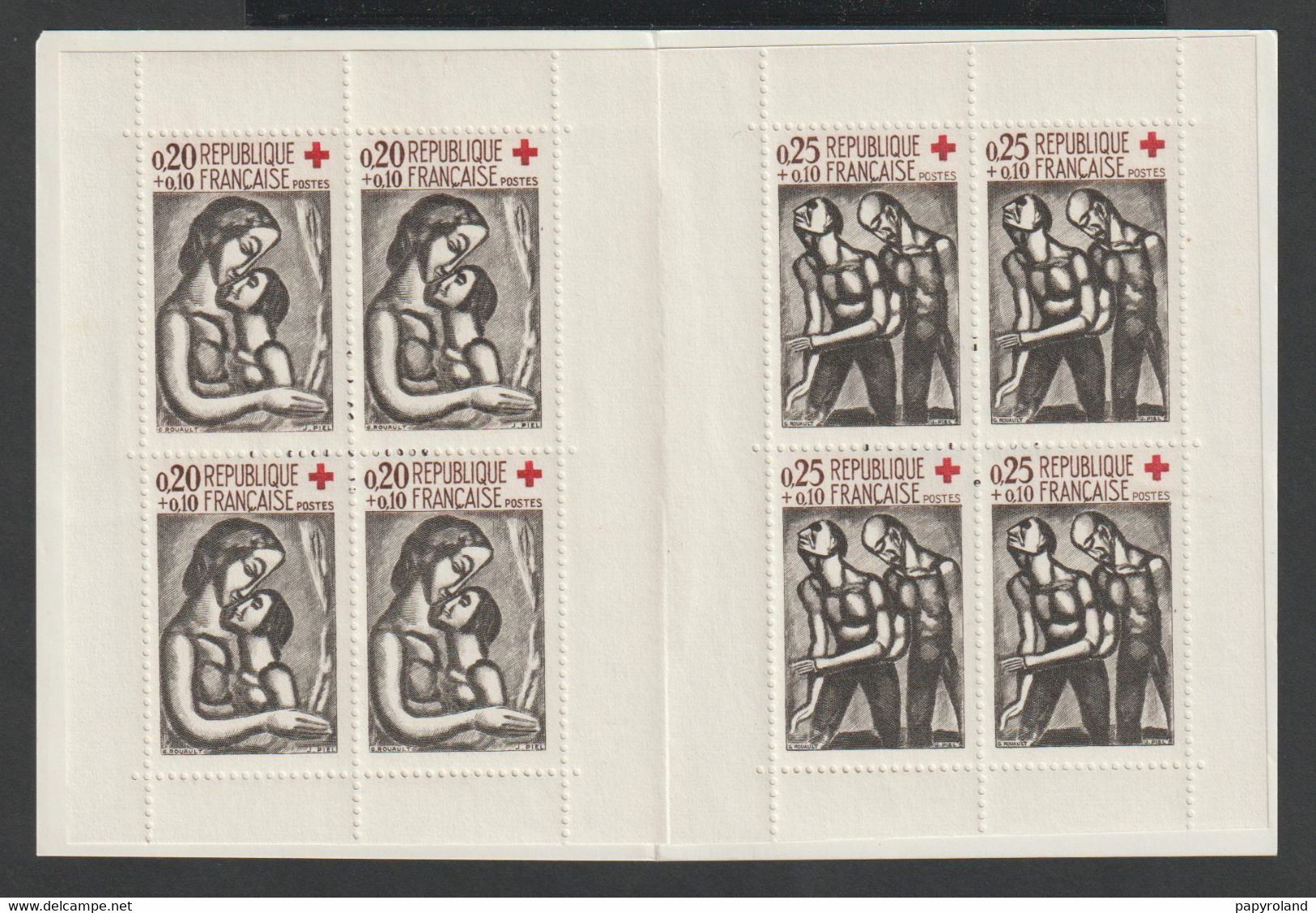 CARNET CROIX ROUGE - N°2010 - 4 Timbres De Chaque (1323 Et 13249 -  1961 - Neuf Sans Charnière - ** - Croix Rouge