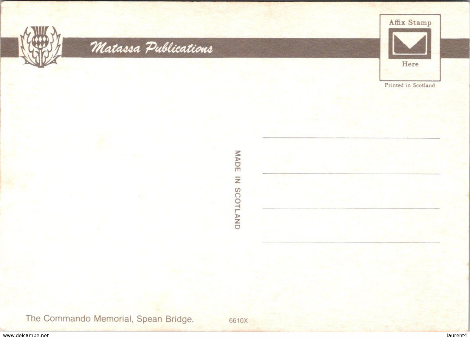 (4 N 43) UK - Spean Bridge Commando Memorial - Monuments Aux Morts