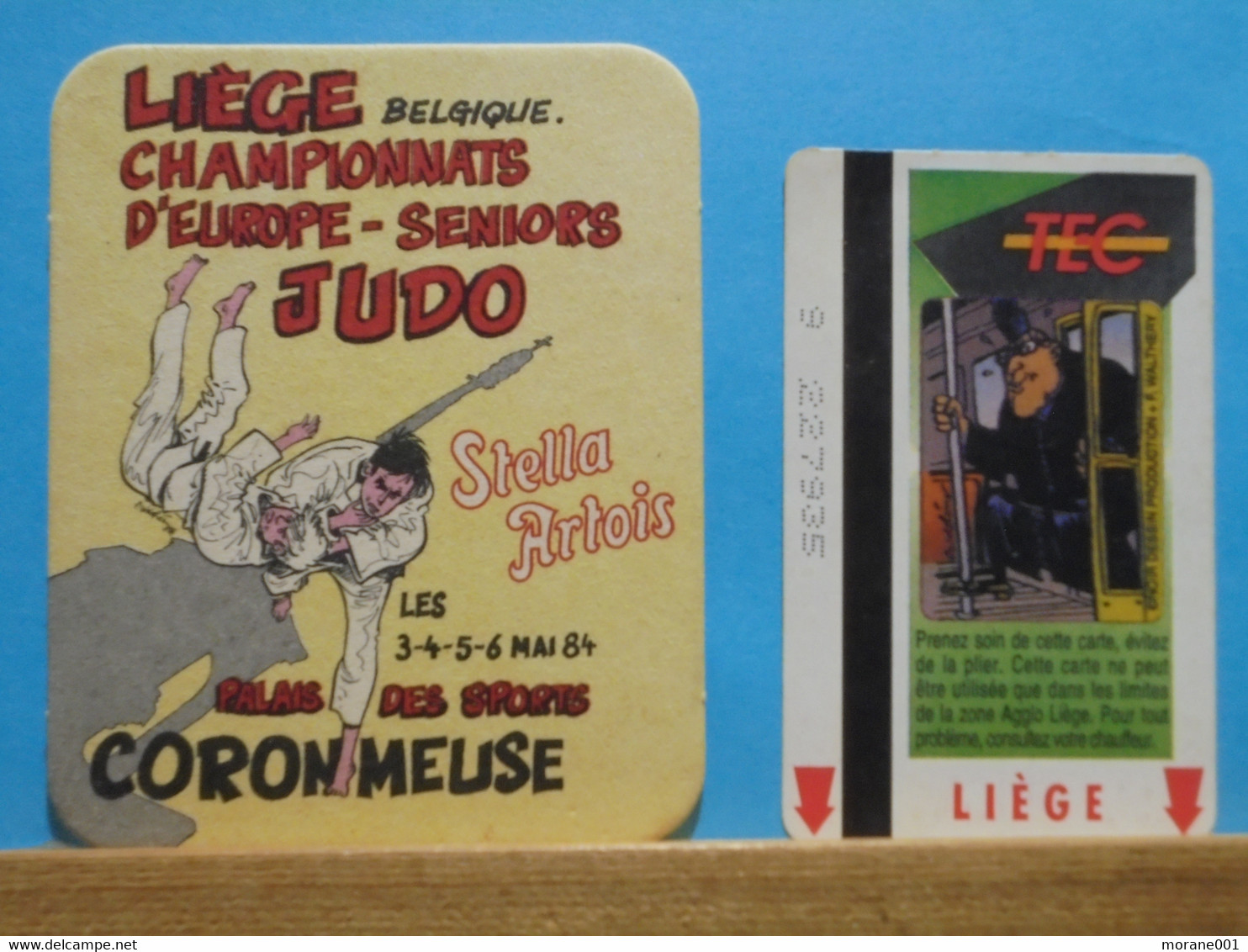 Sous Bock Walthery Natacha Pour Championnats  D'Europe Judo Liege 1984 + Ticket TEC - Natacha