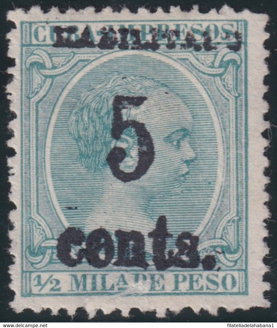 1899-650 CUBA USA OCCUPATION 1899 PUERTO PRINCIPE. 3ª ISSUE. 5c S. 1/2 Ml. FORGUERY. - Otros & Sin Clasificación