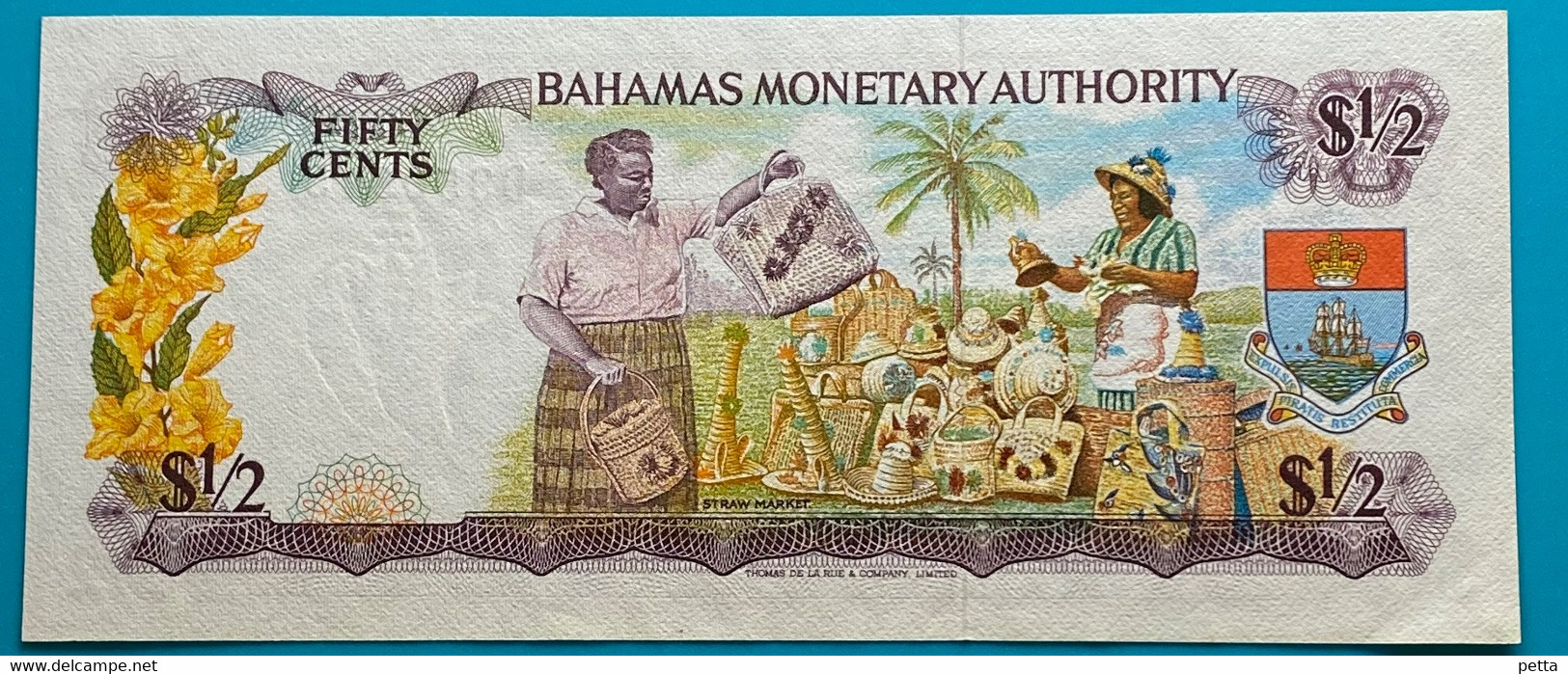 Billet De 1/2$ Des Bahamas De 1965 / Vendu En L’état - Bahamas