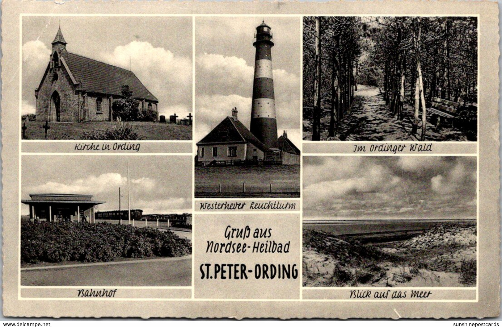 Germany Gruss Aus St Peter-Ordning Multi View With Lighthouse Photo - St. Peter-Ording