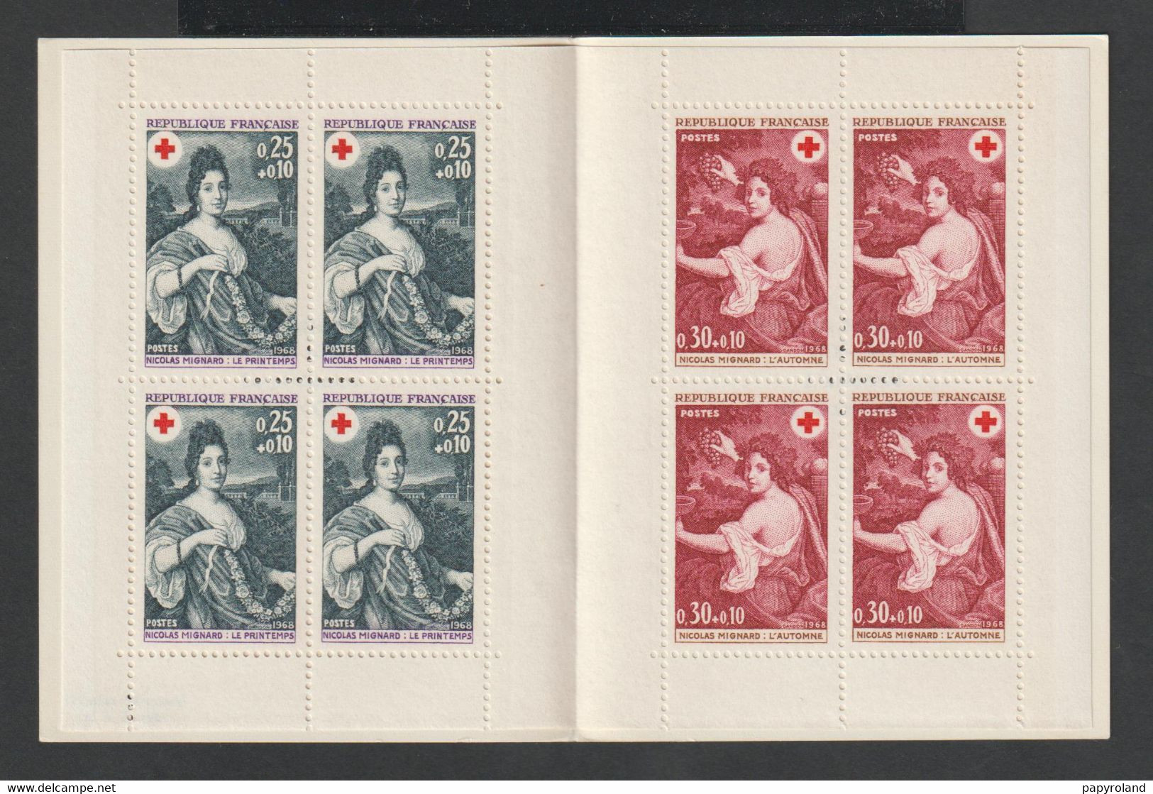 CARNET CROIX ROUGE - N°2017 - 4 Timbres De Chaque (1580 Et 1581) -  1968 - Neuf Sans Charnière - ** - Croix Rouge