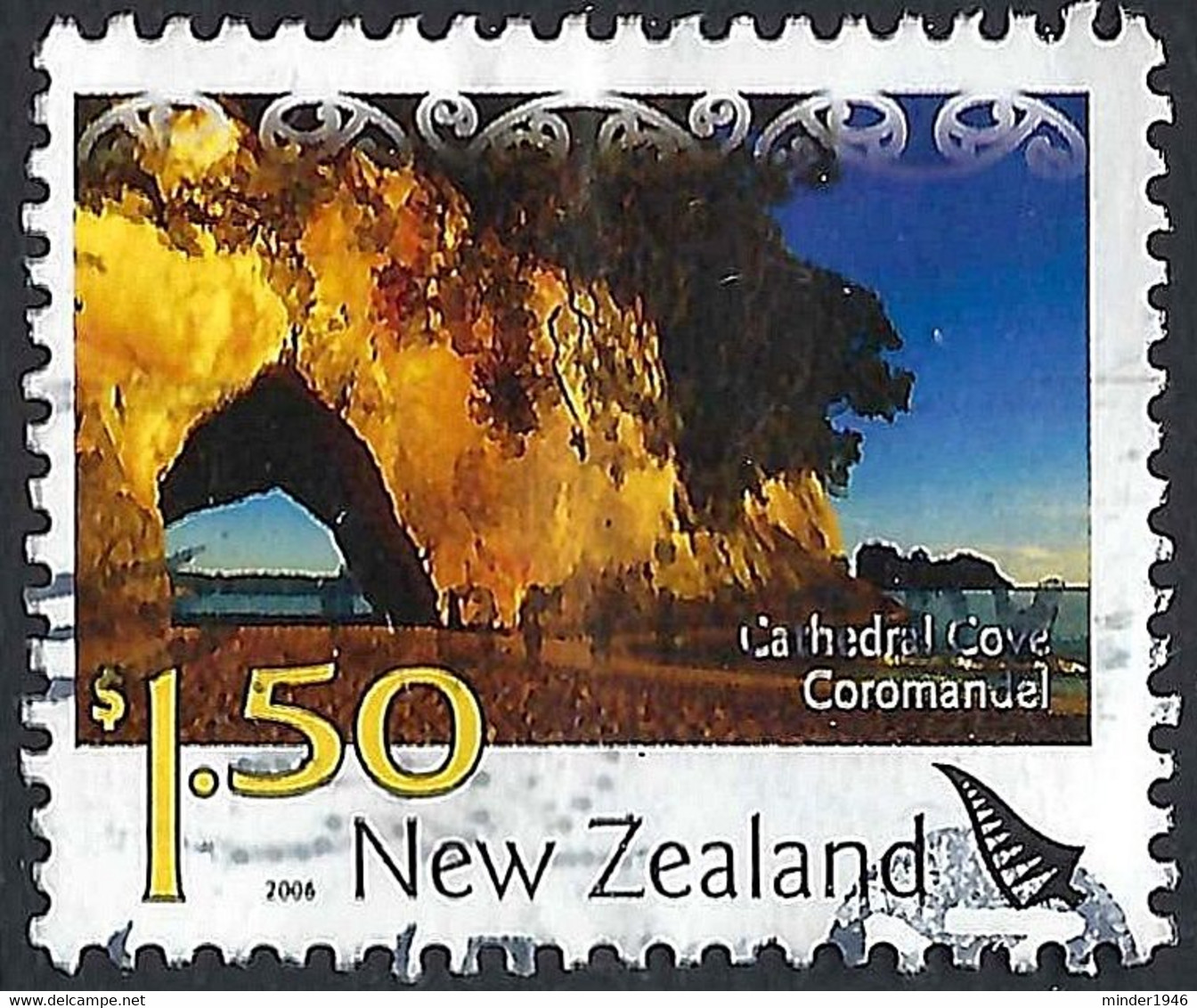 NEW ZEALAND 2006 QEII $1.50 Multicoloured, Tourist Attractions-Cathedral Cove, Coromandel FU - Gebraucht