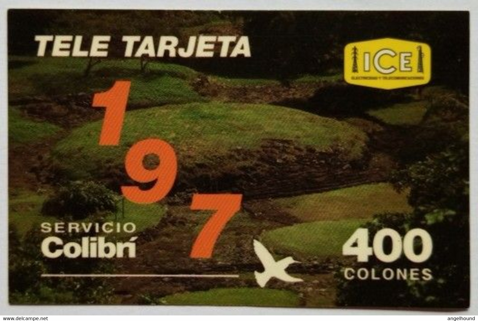 Costa Rica 400 Colones Tele Tarjeta 197 - Sevicio Colibri - Costa Rica