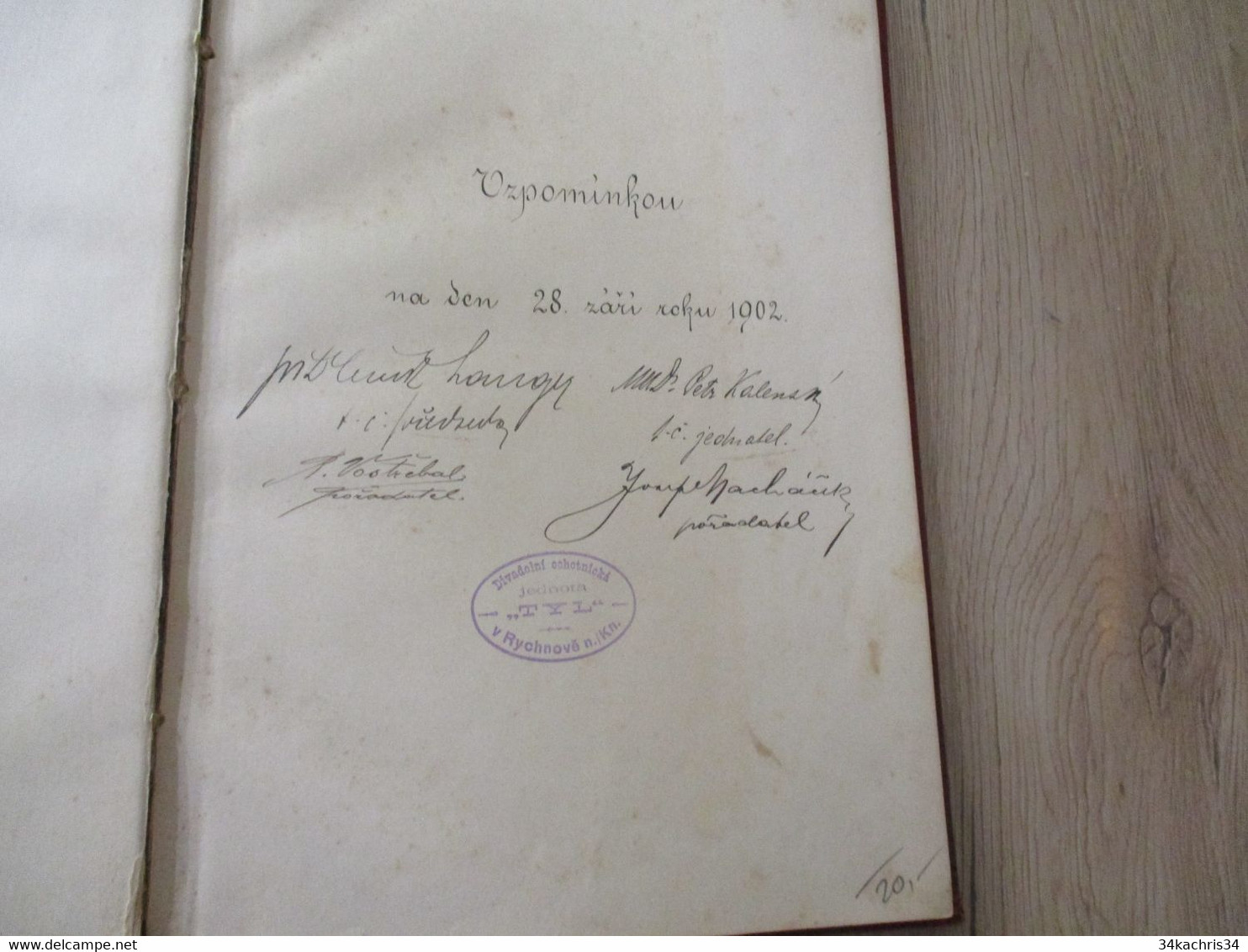 Tchéquie Livre Ancien 1902 Avec Autographes Pamatnik Divadla A Ochotnicke Jednoty Tyl Rychnové N.K. 112 P Bon état - Antigüedades & Colecciones