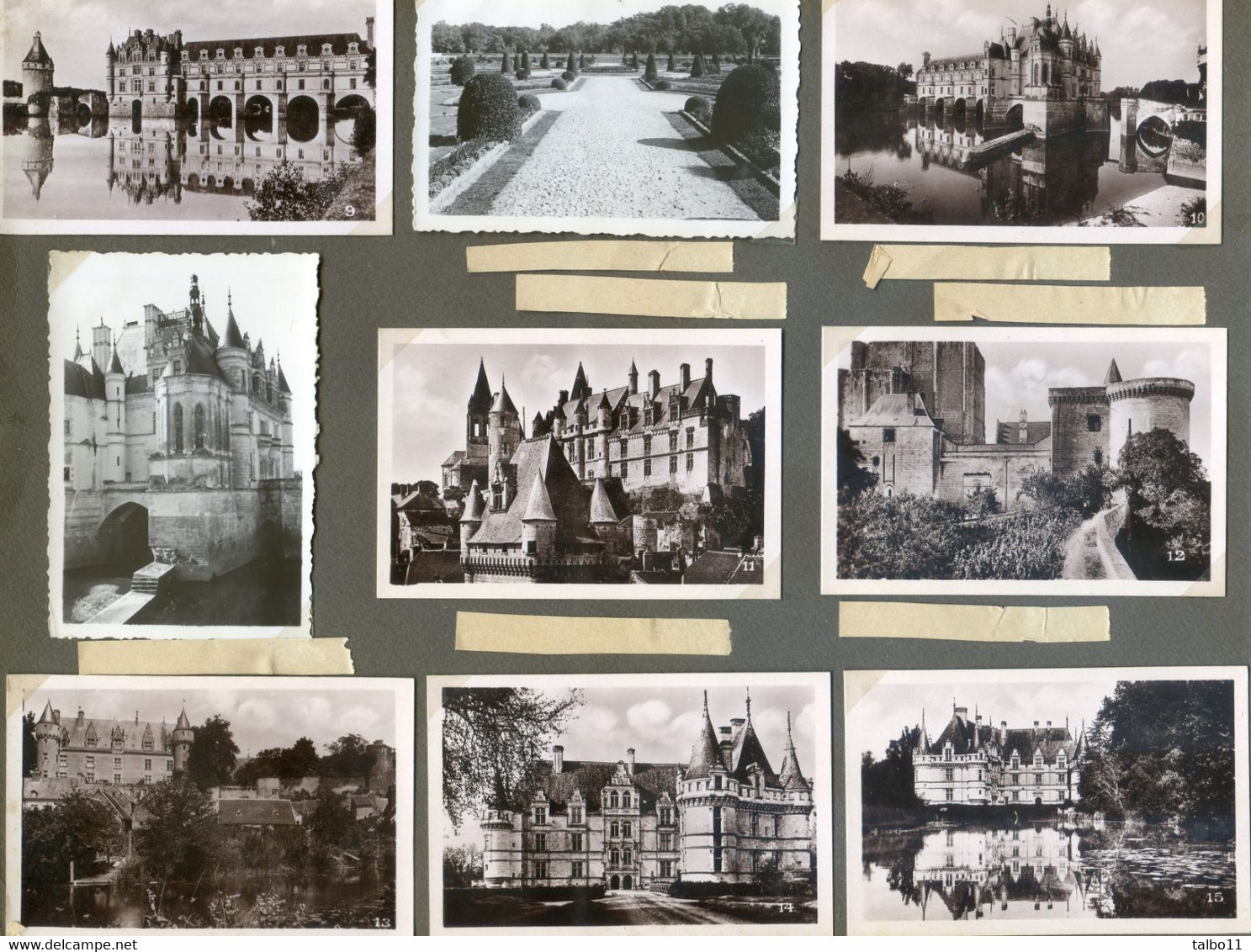 Album mélangeant photos et cartes postales annee 1934 d'un voyage en france Lyon, cote d'Azur, mont st Michel etc