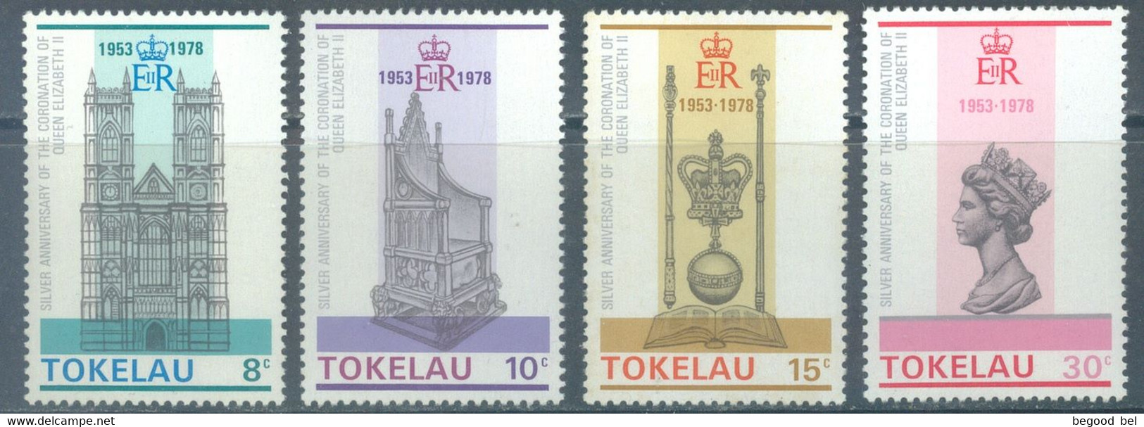 TOKELAU  - 1978 -  MNH/*** LUXE -  25th ANNIVERSARY ELIZABETH II CORONATION MiNr 54-57 Yv 61-64 - Lot 25655 - Tokelau