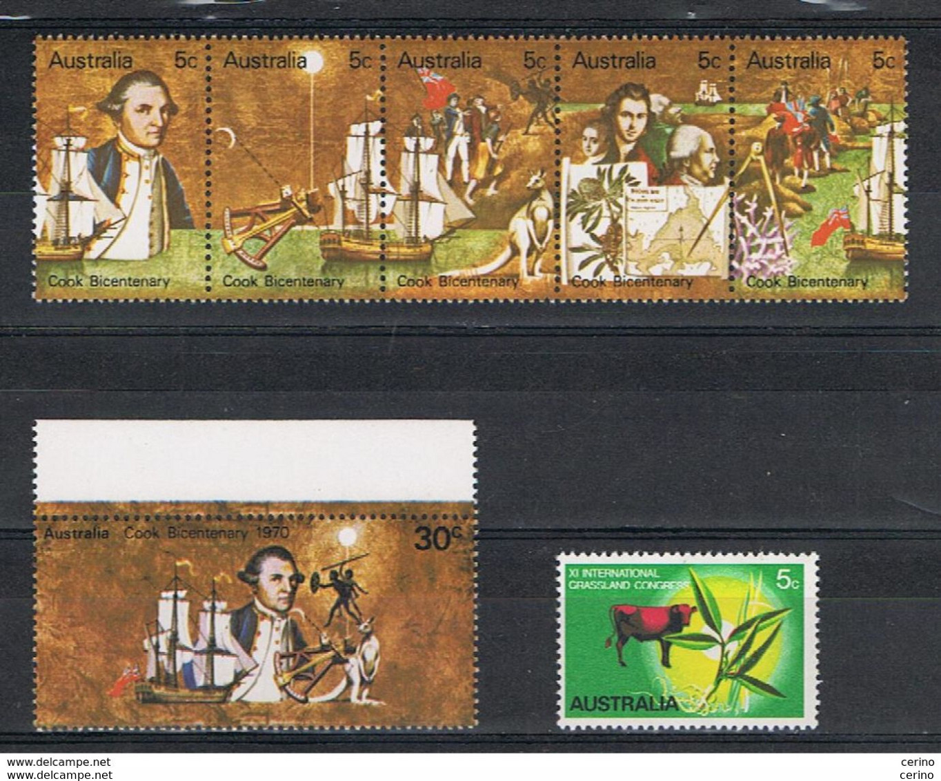 AUSTRALIA:  1970  COMMEMORATIVES  -  2  KOMPLET  TEST  UNUSED  STAMPS  -  YV/TELL. 406/12 - Mint Stamps