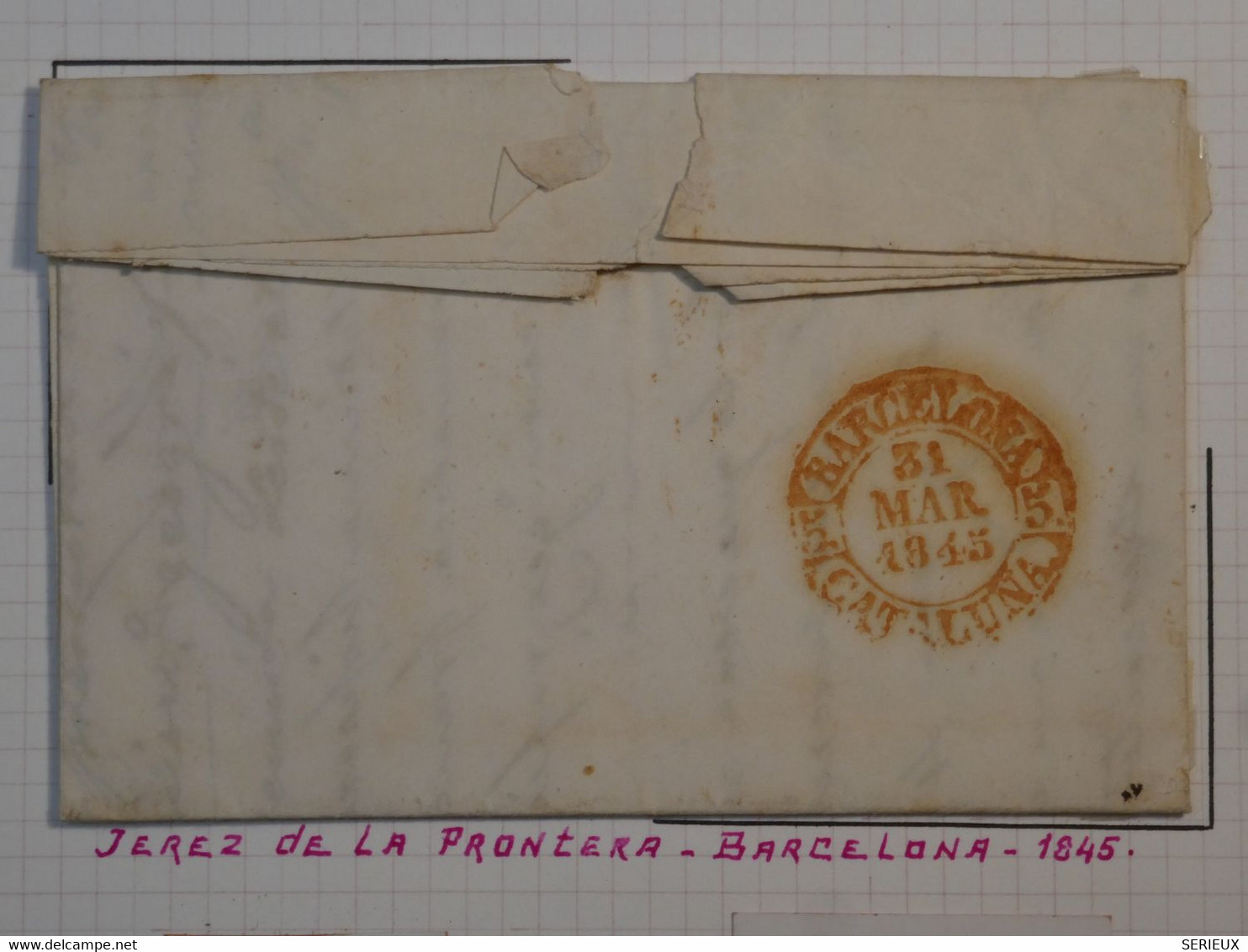 BM8 ESPANA  BELLE  LETTRE RARE  24 08 1843 JEREZ A MADRID   +CADIZ +AFFRANCH. PLAISANT++++ - ...-1850 Prefilatelia