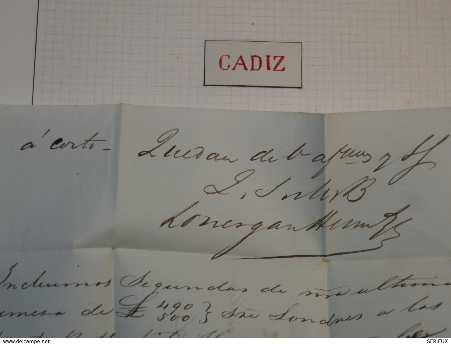 BM8 ESPANA  ANDALUCIA ALTA BELLE  LETTRE RR  ENV. 1820 CADIZ A MADRID   +AFFRANCH. PLAISANT++++ - ...-1850 Prefilatelia