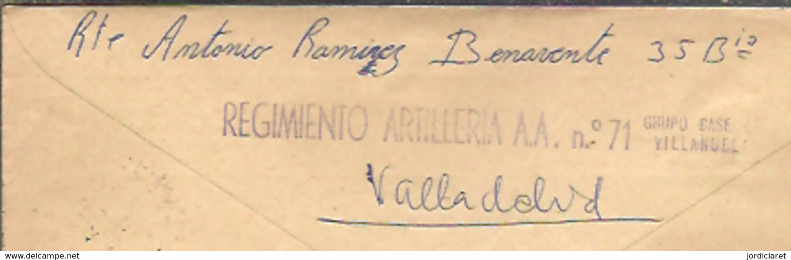 CAPITANIA  MILITAR   1977 CERTIFICADO  VALLADOLID - Franquicia Postal