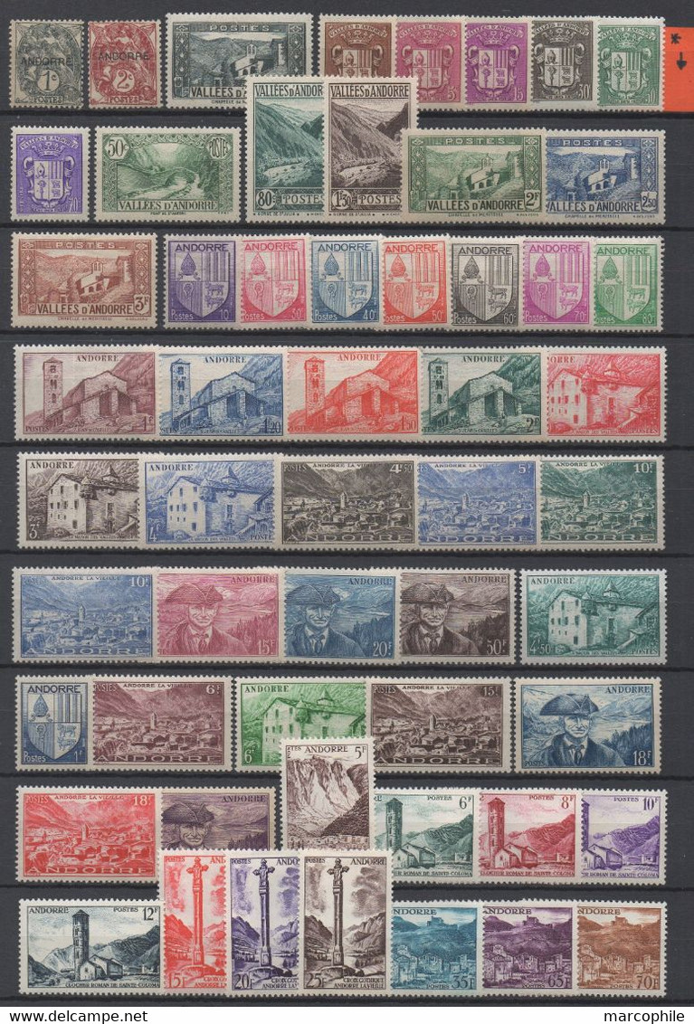 ANDORRE FRANCAIS / 1931-1958 PETITE COLLECTION */** - 2 IMAGES (ref 7673) - Collections