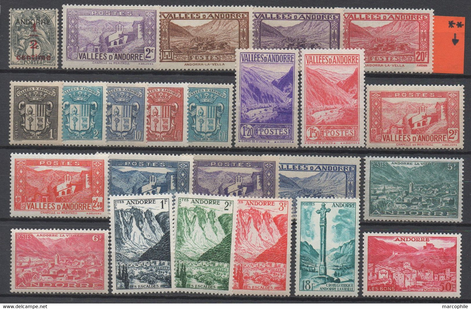 ANDORRE FRANCAIS / 1931-1958 PETITE COLLECTION */** - 2 IMAGES (ref 7673) - Collections