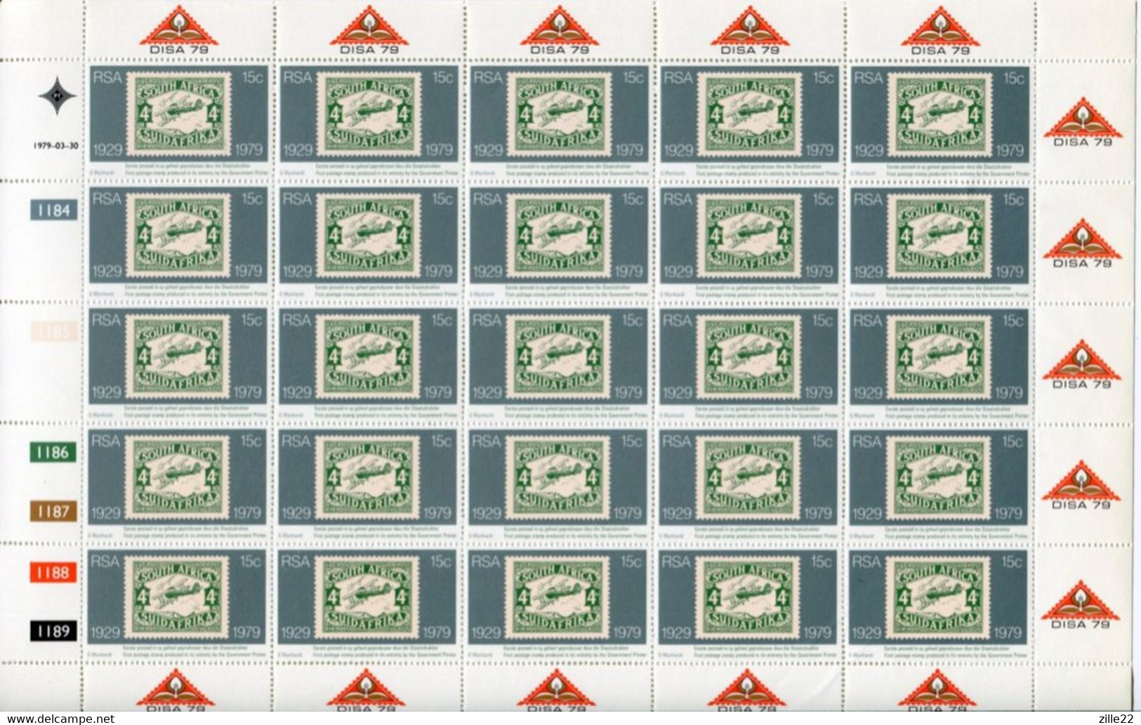 Südafrika South Africa Mi# 553 Full Sheet - Postfrisch/MNH - Stamp On Stamp, First Airmail Anniversary - Neufs