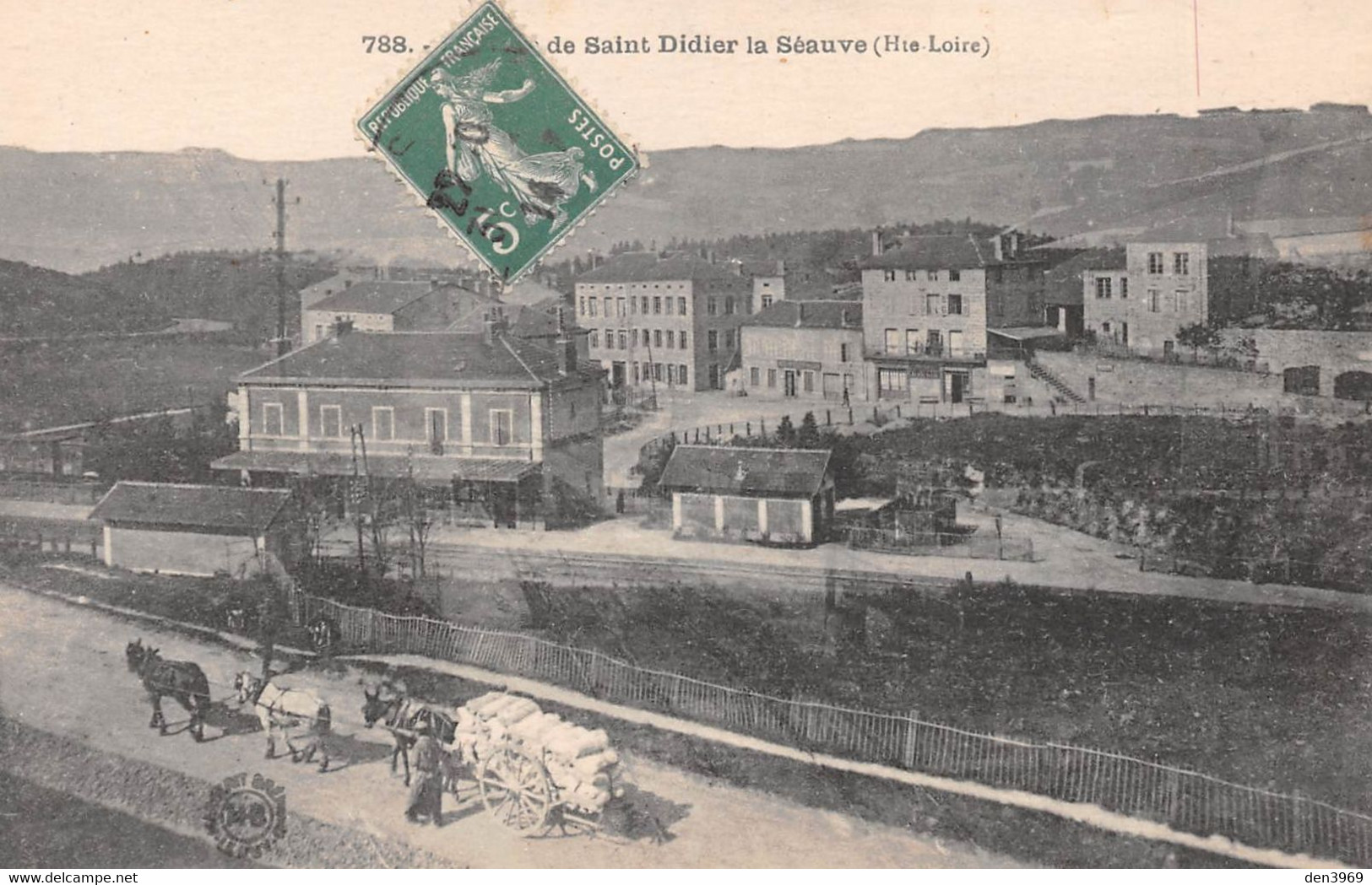 Gare De SAINT-DIDIER-la-SEAUVE (Haute-Loire) - Attelage De Chevaux, Voie Ferrée - Saint Didier En Velay