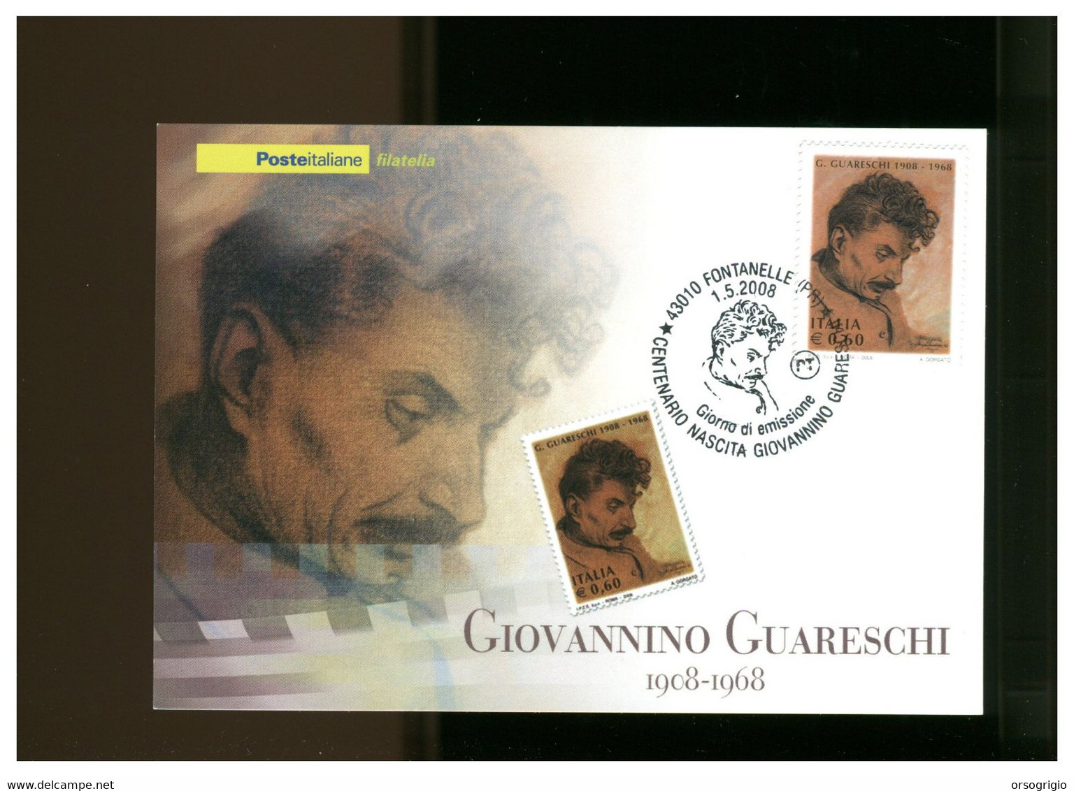 ITALIA - FDC 2008  -  FONTANELLE  -  GIOVANNI GUARESCHI - FDC