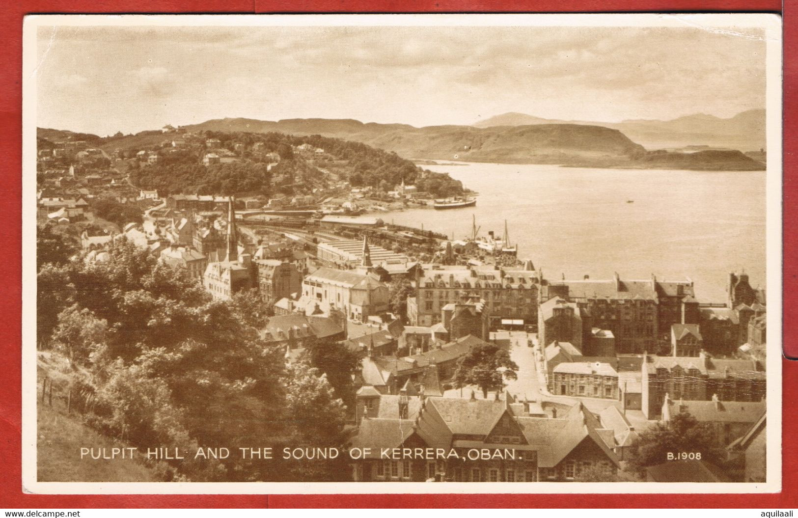 Oban, Scotland. "Pulpit Hill And The Sound Of Kerrera". 1955 Postcard. - Hull