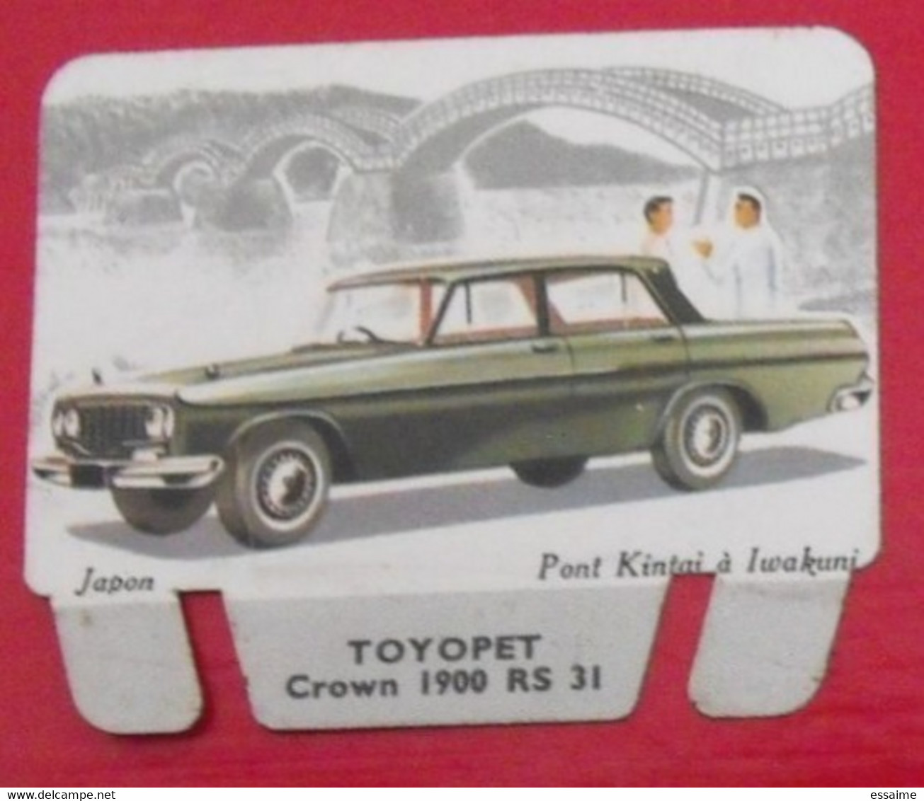 Plaque Toyopet. N° 96. Les Grandes Marques D'automobiles. Chocolat Cafés Martel Mota. Plaquette Métal Vers 1960 - Plaques En Tôle (après 1960)