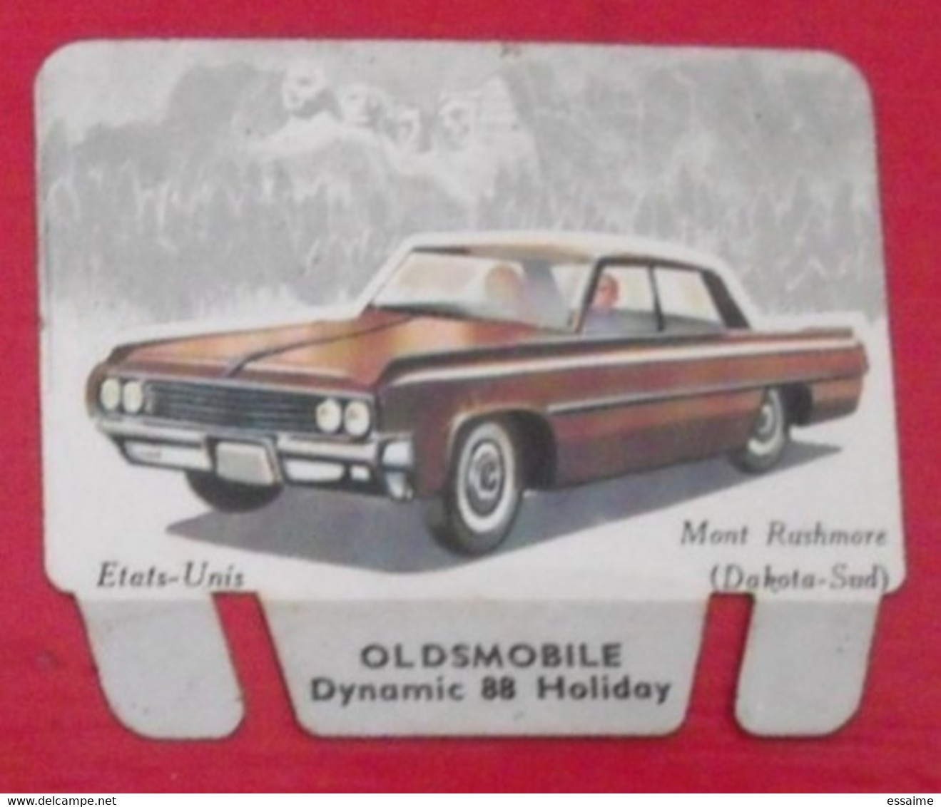 Plaque Oldsmobile N° 91. Les Grandes Marques D'automobiles. Chocolat Cafés Martel Mota. Plaquette Métal Vers 1960 - Blechschilder (ab 1960)