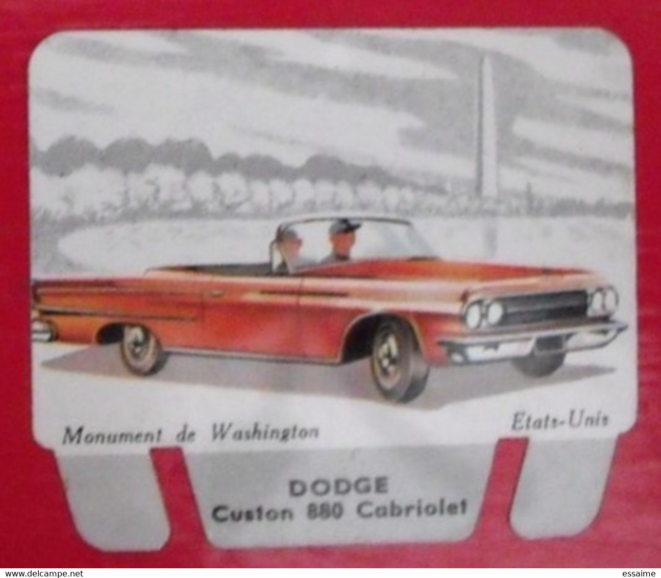 Plaque Dodge N° 84. Les Grandes Marques D'automobiles. Chocolat Cafés Martel Mota. Plaquette Métal Vers 1960 - Plaques En Tôle (après 1960)