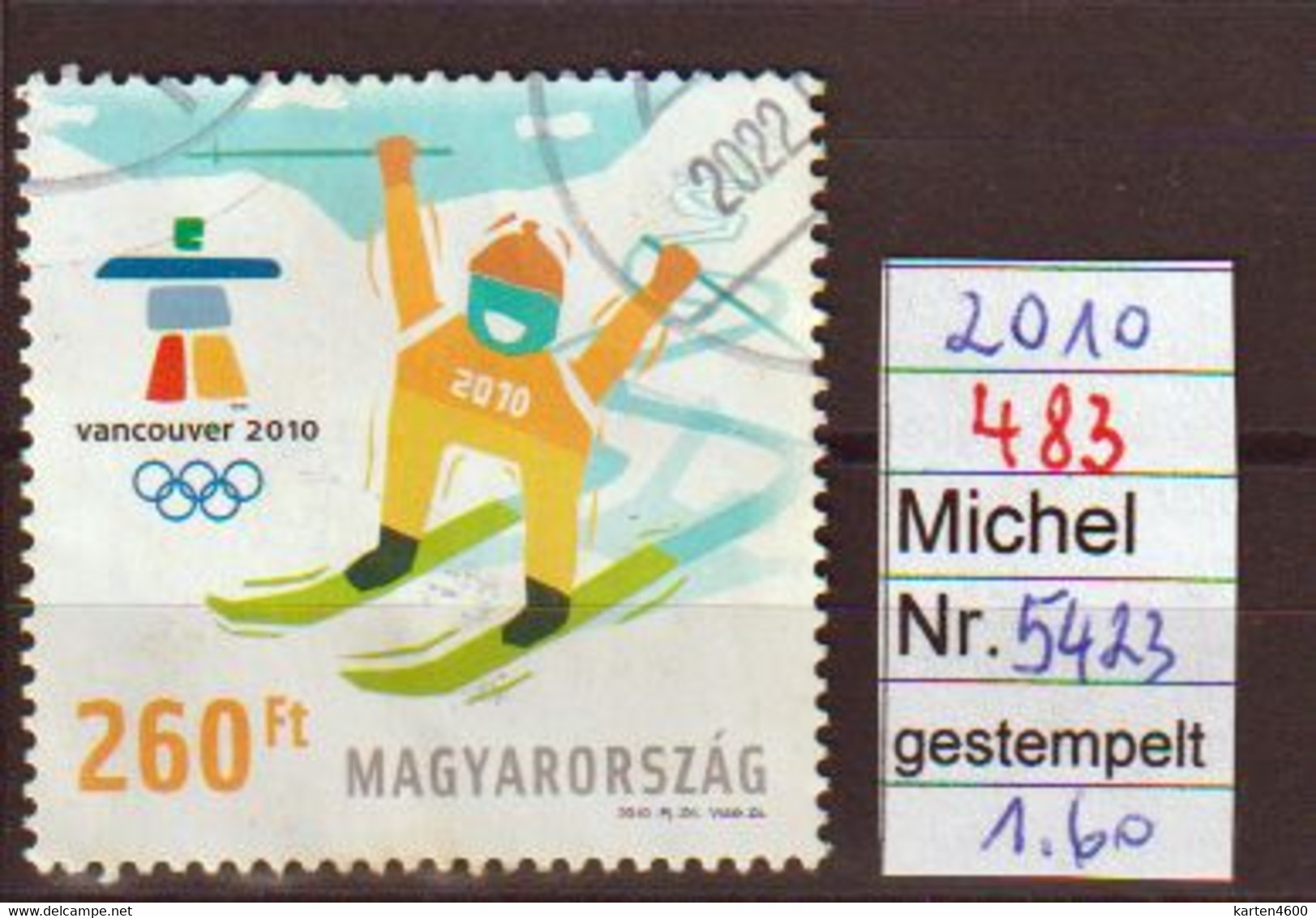 Olymp. Winterspiele Vencouver 2010 (483) - Used Stamps