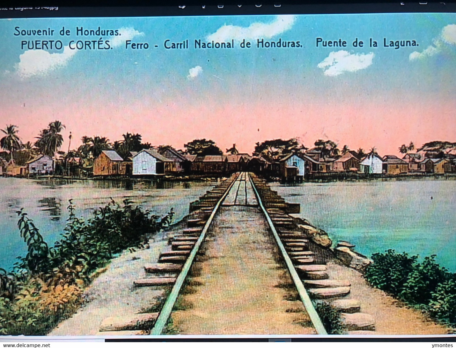 Published By Carmelo Celano- Puente La Laguna And Train Line , Puerto Cortes  1917 - Honduras