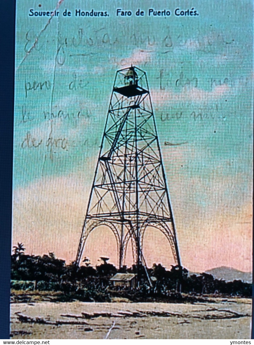 Published By Carmelo Celano- Lighthouse In Puerto Cortes 1914 With Traveling Post Office Or AMBULANTE Marking - Honduras