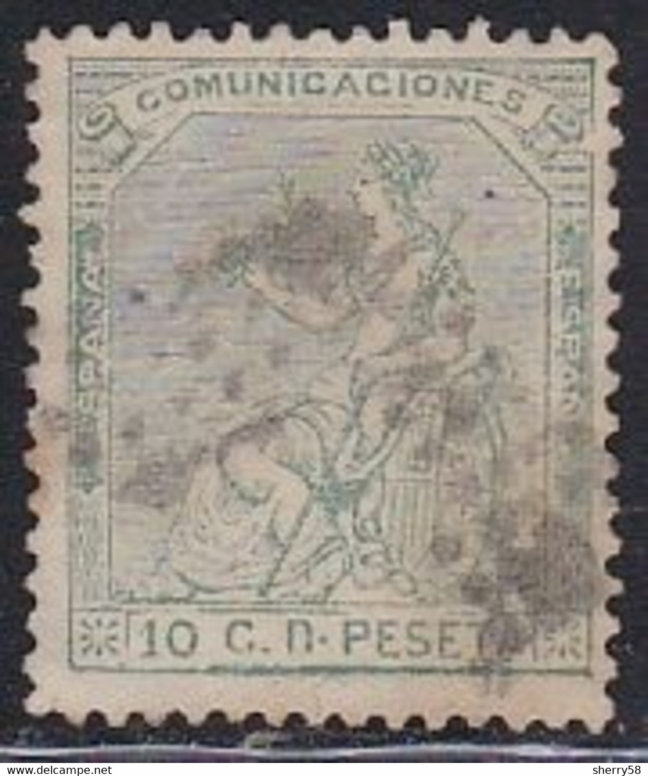 1873-ED. 133 I REPÚBLICA - ALEGORÍA DE ESPAÑA - 10 CENT. VERDE-USADO - Usados