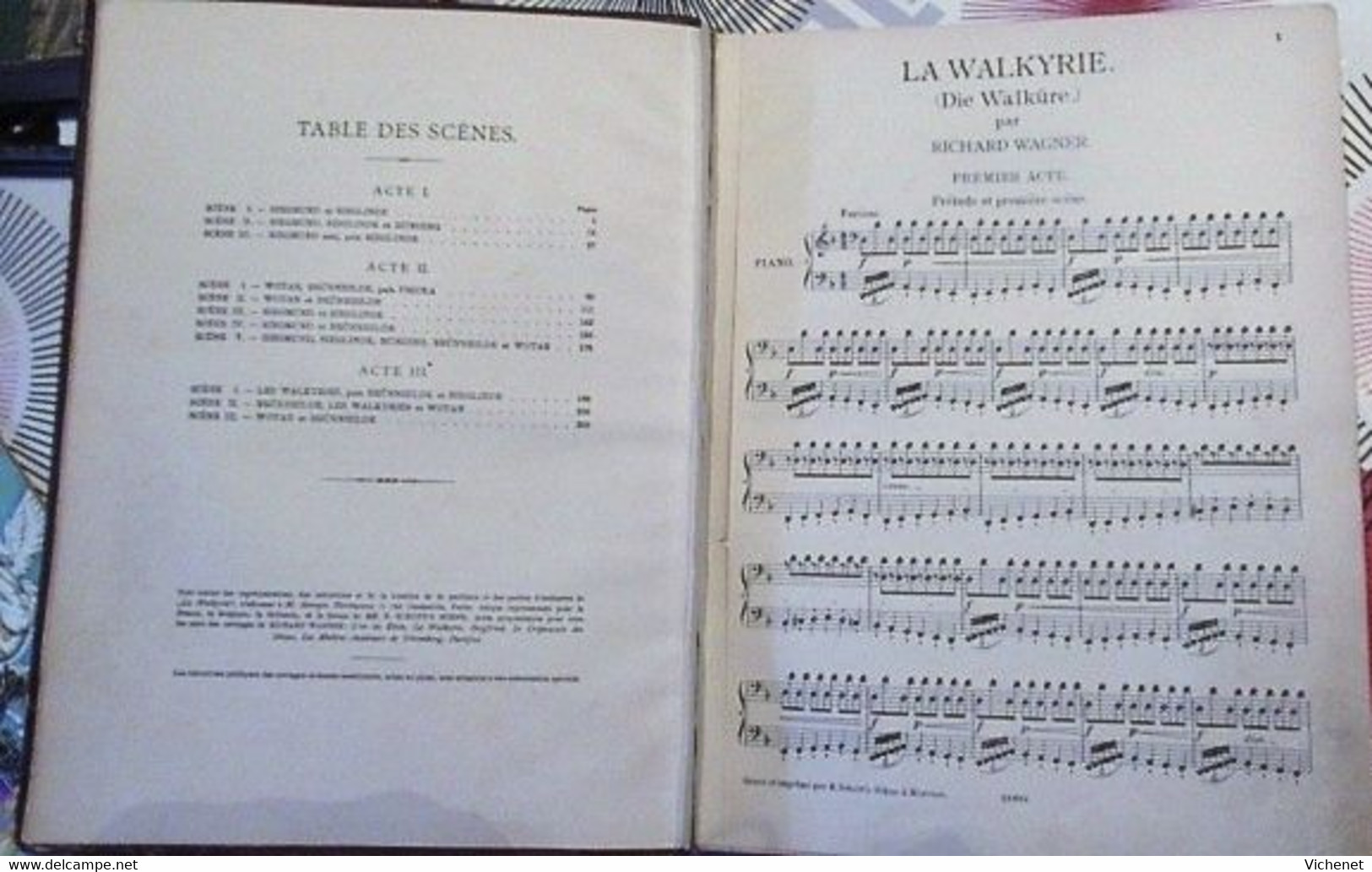 Wagner - La Valkyrie - Partition Reliée Par Schott - En Français - V-Z