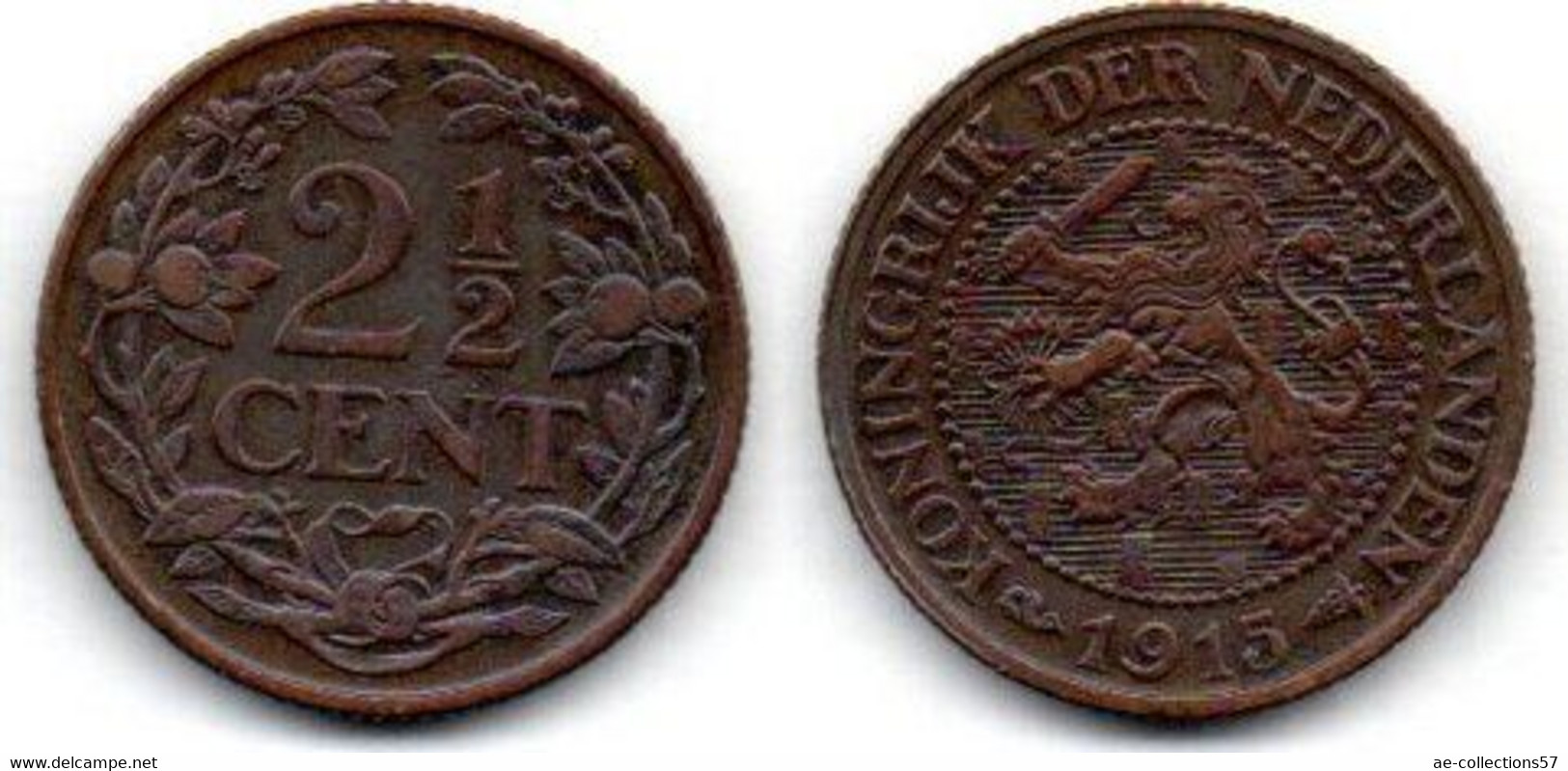 MA 18530 /  Pays Bas - Netherlands - Niederlande 2.5 Cents 1915 TTB - 2.5 Cent