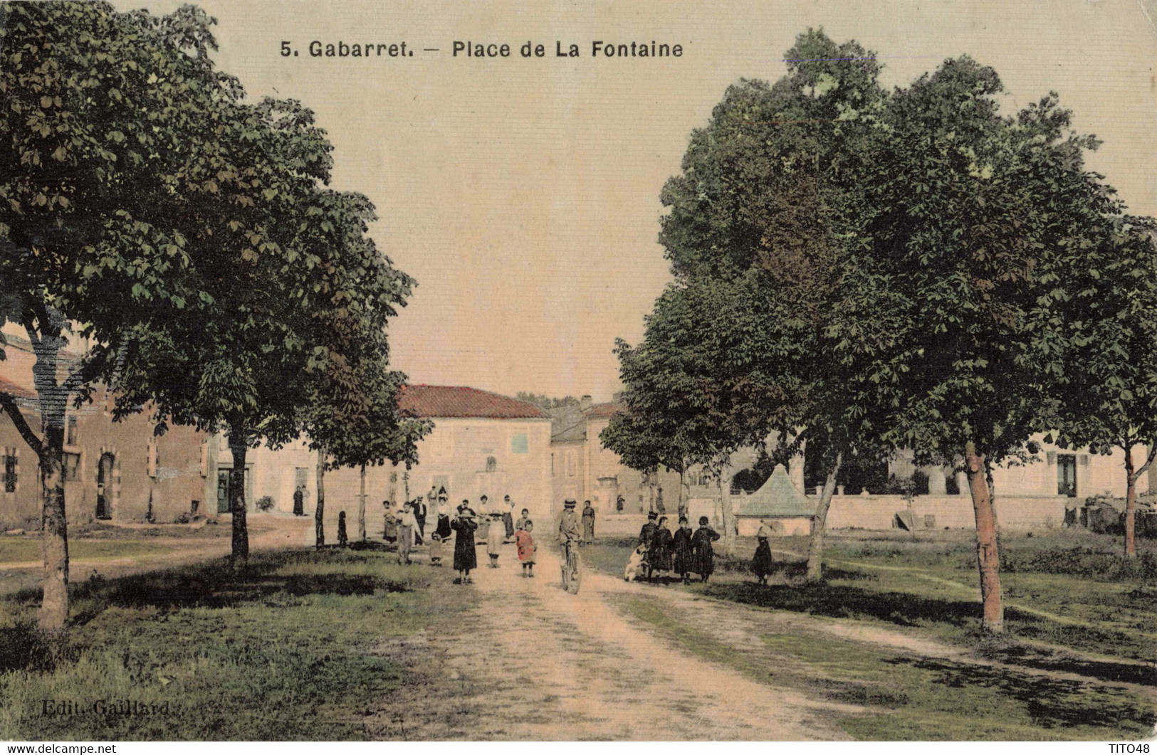 FR-40 LANDES - GABARRET - Place De La Fontaine - Gabarret