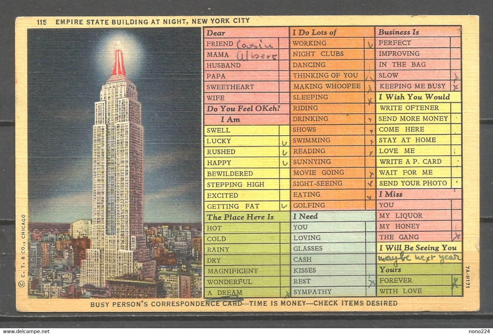 Carte P De 1941 ( New York City / Empire State Building ) - Empire State Building