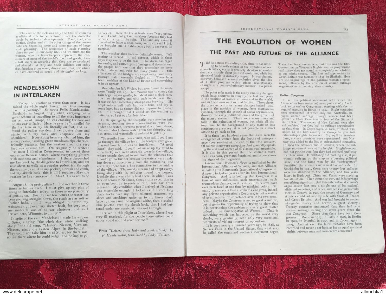 August 1946 International Women's News✔️Realist-Independent-Democratic -The Organ Of The International Alliance Of Women - Frauen