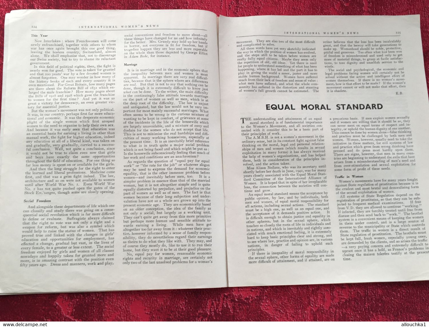 August 1946 International Women's News✔️Realist-Independent-Democratic -The Organ Of The International Alliance Of Women - Frauen