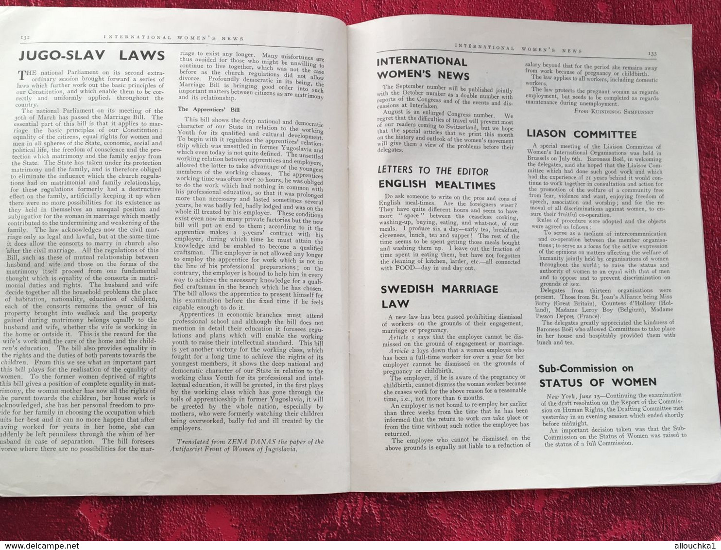 August 1946 International Women's News✔️Realist-Independent-Democratic -The organ of the international Alliance of women