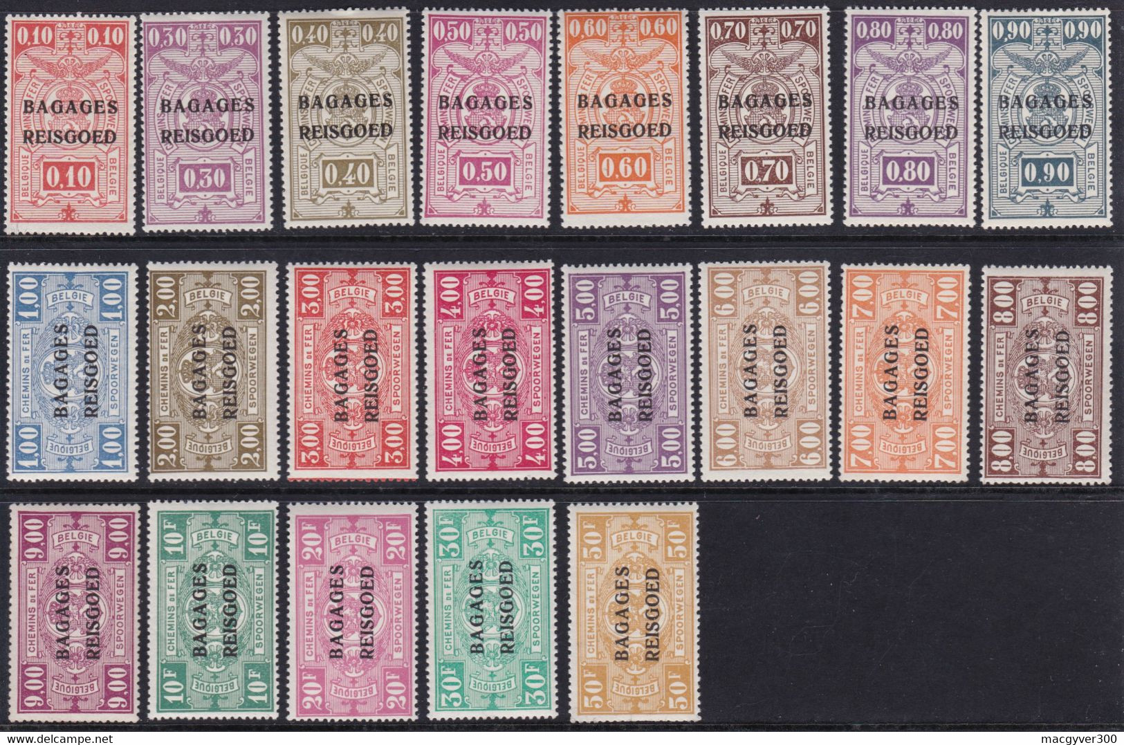 BELGIQUE, 1935, Timbres Bagages ( COB BA1 - BA3 Au BA21 - BA23 **) - Bagages [BA]