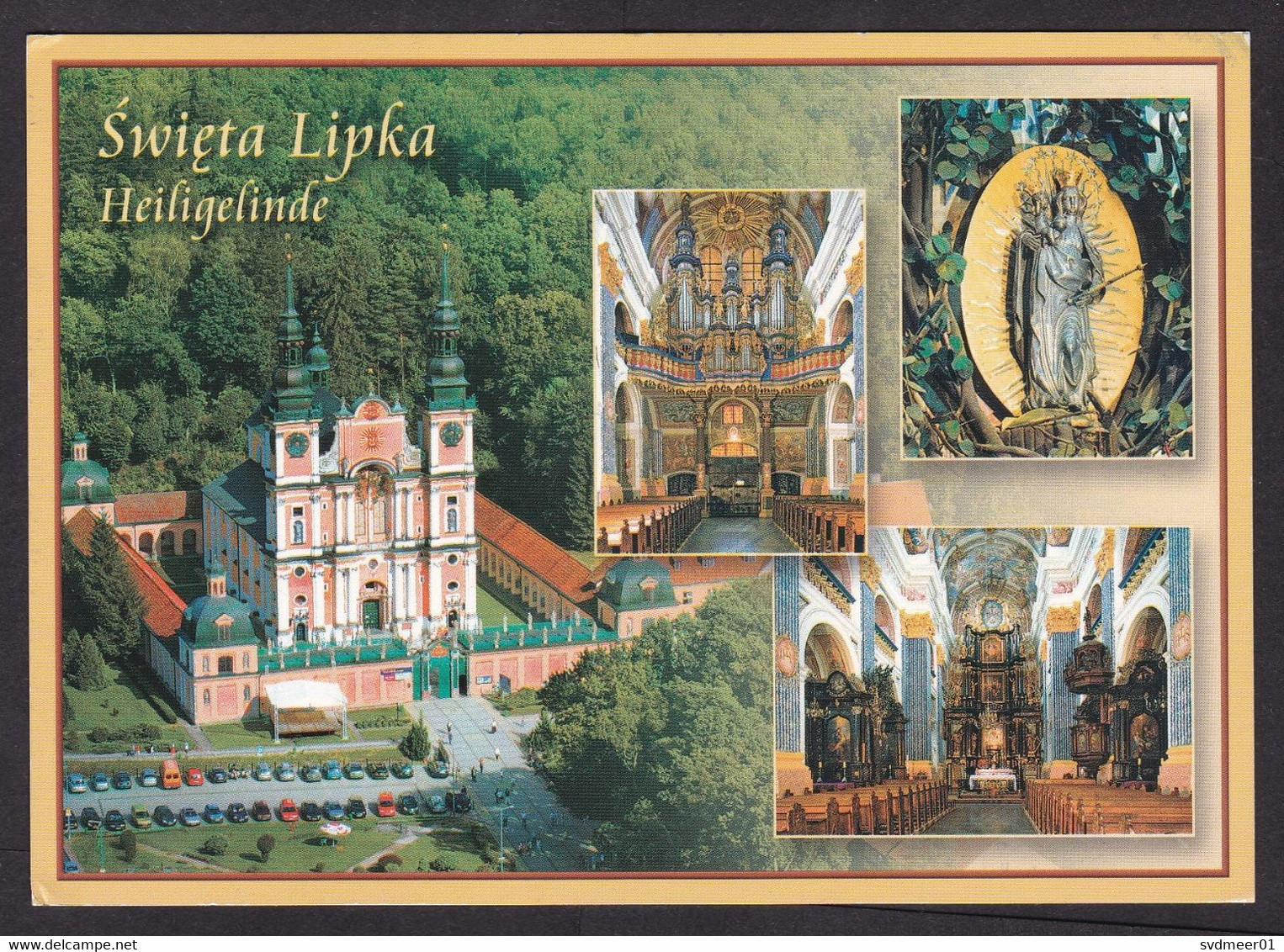 Poland: Picture Postcard To Germany, 1 Stamp, Card: Swieta Lipka, Heiligelinde, Church, Religion (traces Of Use) - Cartas & Documentos