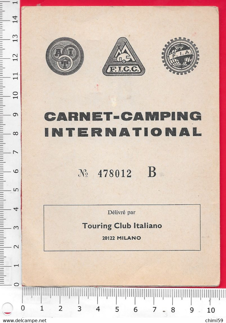 CARNET CAMPING INTERNATIONAL - TOURING CLUB ITALIANO MILANO 1976 - Camping