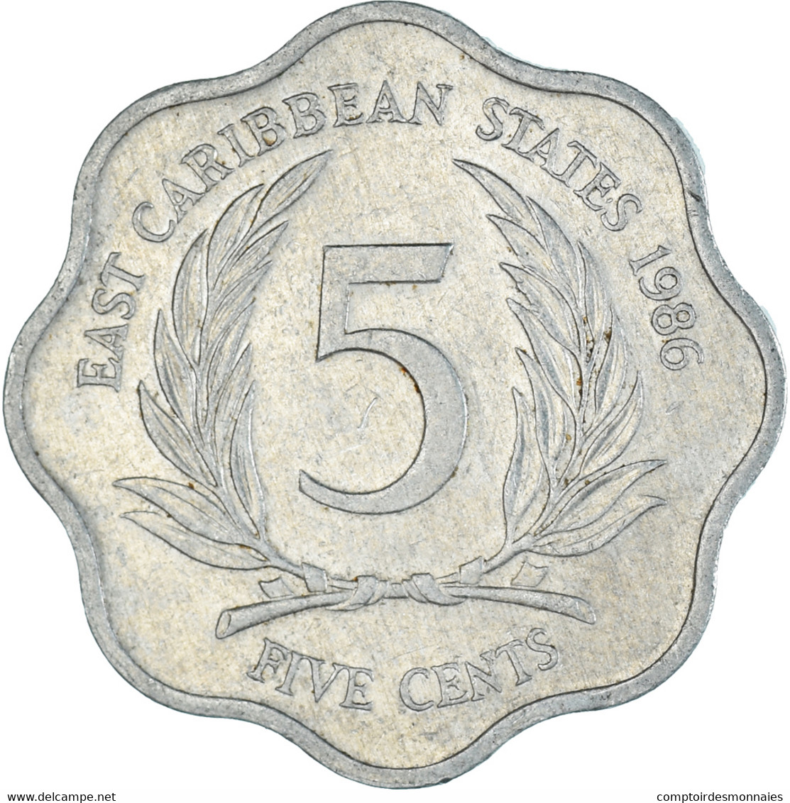 Monnaie, Etats Des Caraibes Orientales, 5 Cents, 1986 - East Caribbean States