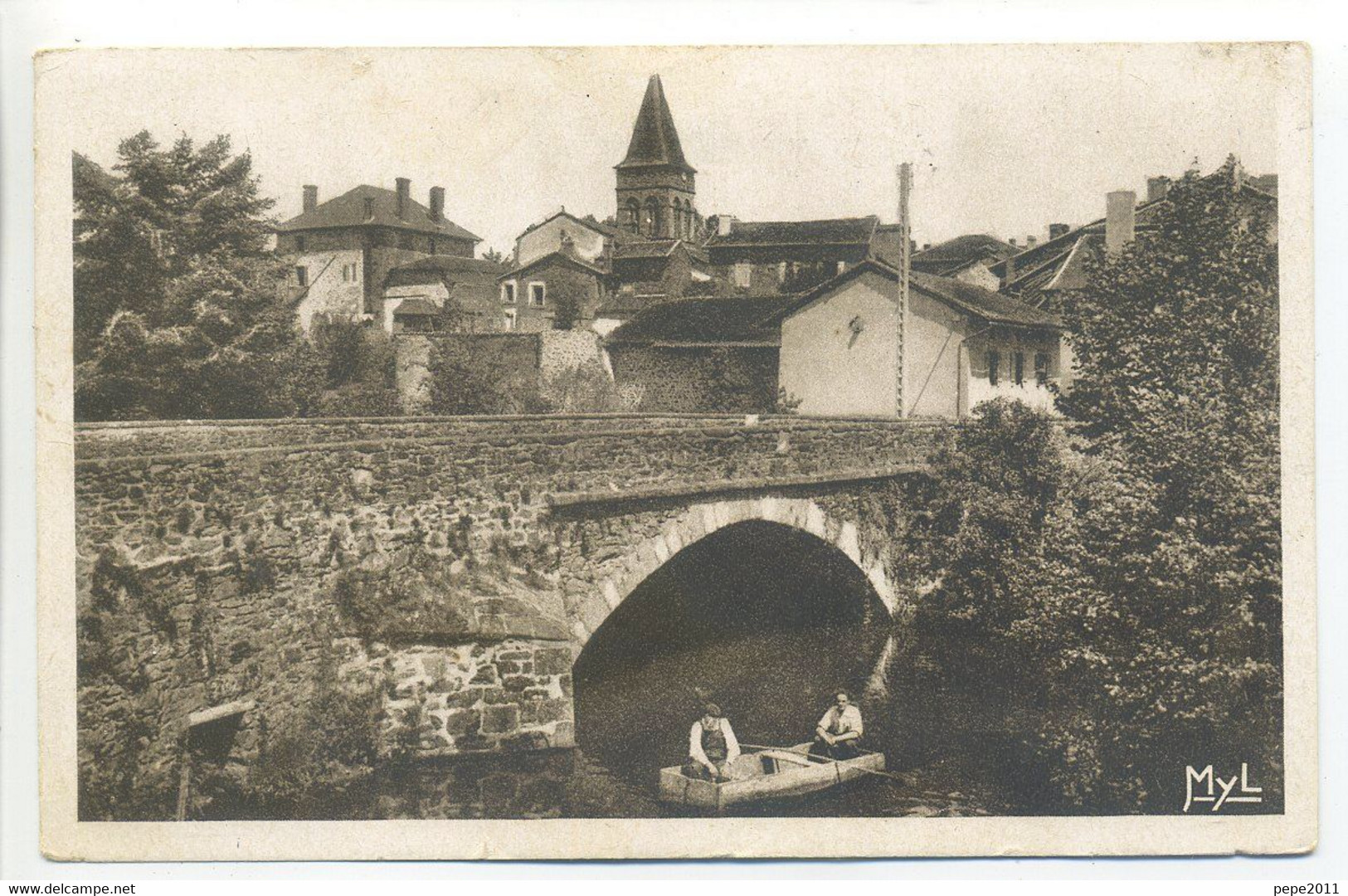 CPA [87] Haute-Vienne - Saint Laurent Sur Gorre - Pont Sur La Gorre - Pêcheurs En Barque - Vue Peu Commune - Saint Laurent Sur Gorre