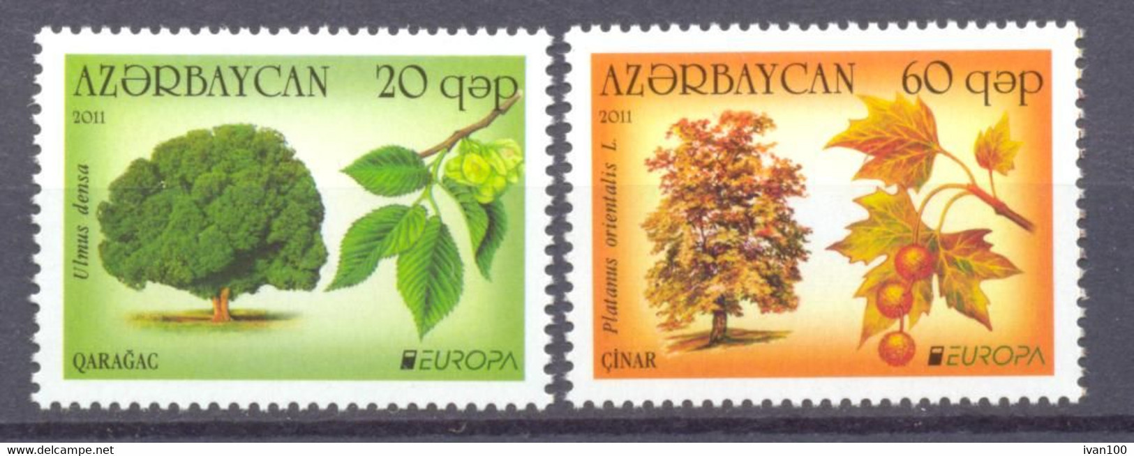 2011. Azerbaijan, Europa 2011, 2v, Mint/** - Azerbaïdjan