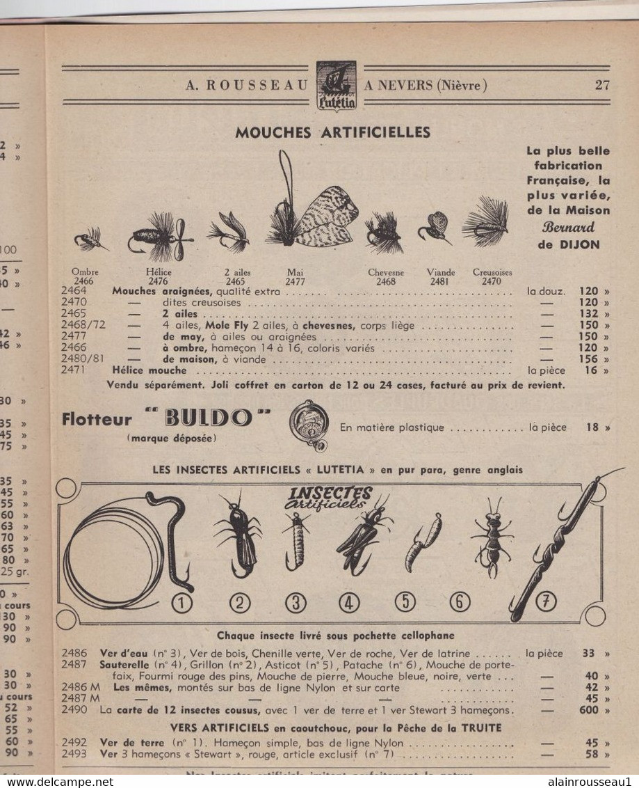 Catalogue 1949 LES ENGINS DE PECHE "LE LIONCEAU" A.ROUSSEAU - Pêche