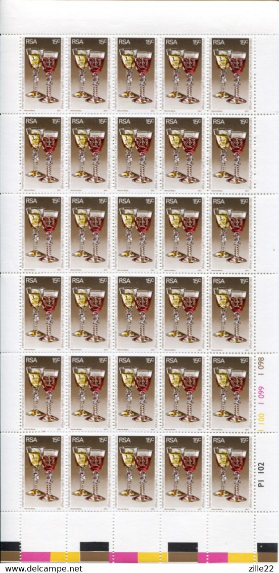 Südafrika South Africa Mi# 509 Full Sheet Postfrisch/MNH - Wine Production - Neufs