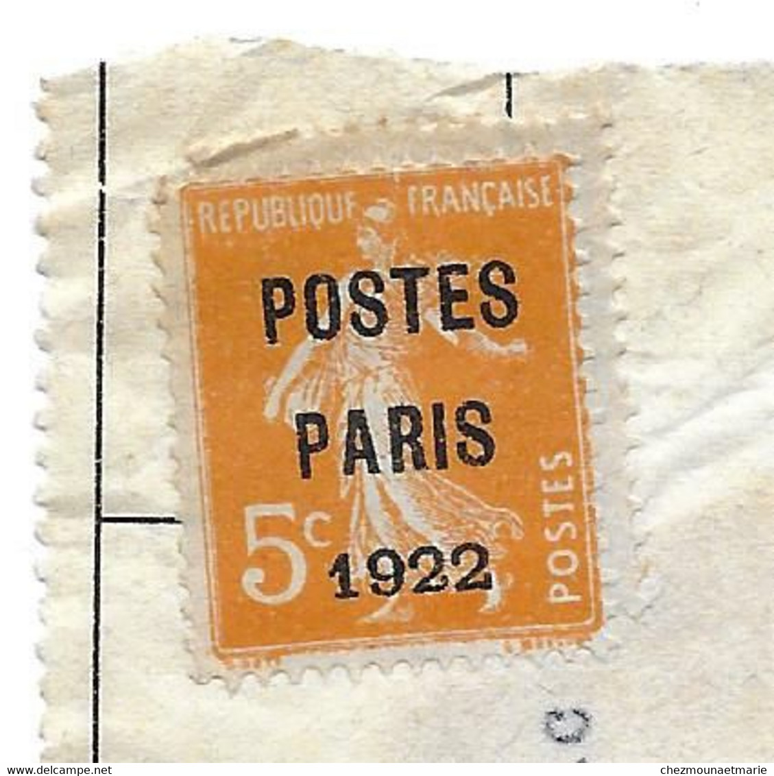 SEMEUSE 5C PREOBLITERE POSTES PARIS 1922 DEFAUT DENTELURE? - 1893-1947