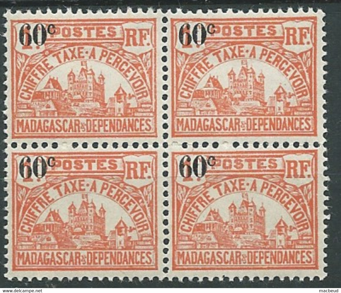 Madagascar - Taxe     - Yvert N°17** Bloc De 4 - Az 32908 - Postage Due