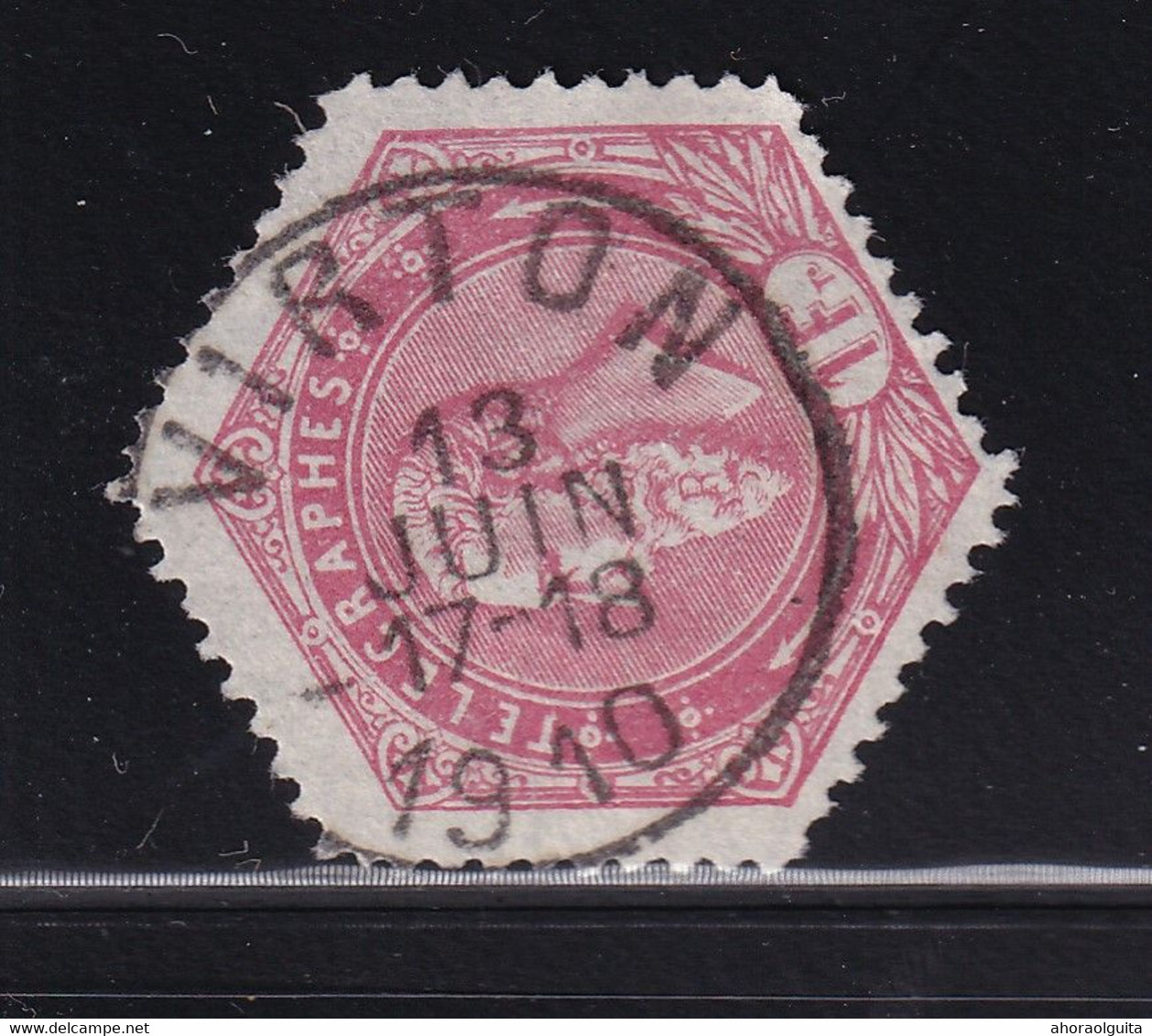 DDDD 435  --  Timbre Télégraphe Cachet Postal Simple Cercle VIRTON 1910 - Frappe Complète - Telegraafzegels [TG]