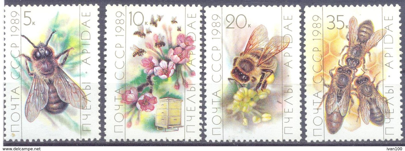 1989. USSR/Russia, Honey Bees,4v,  Mint/** - Ongebruikt